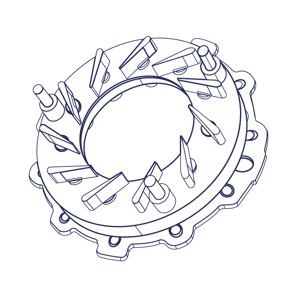 454150-4/06 TD2503 Nozzle Ring Assy